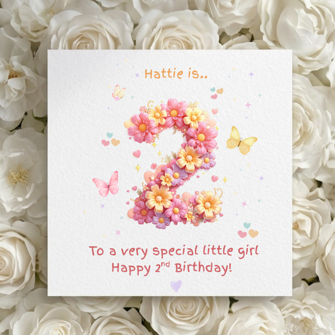 2nd Birthday Card for Girl