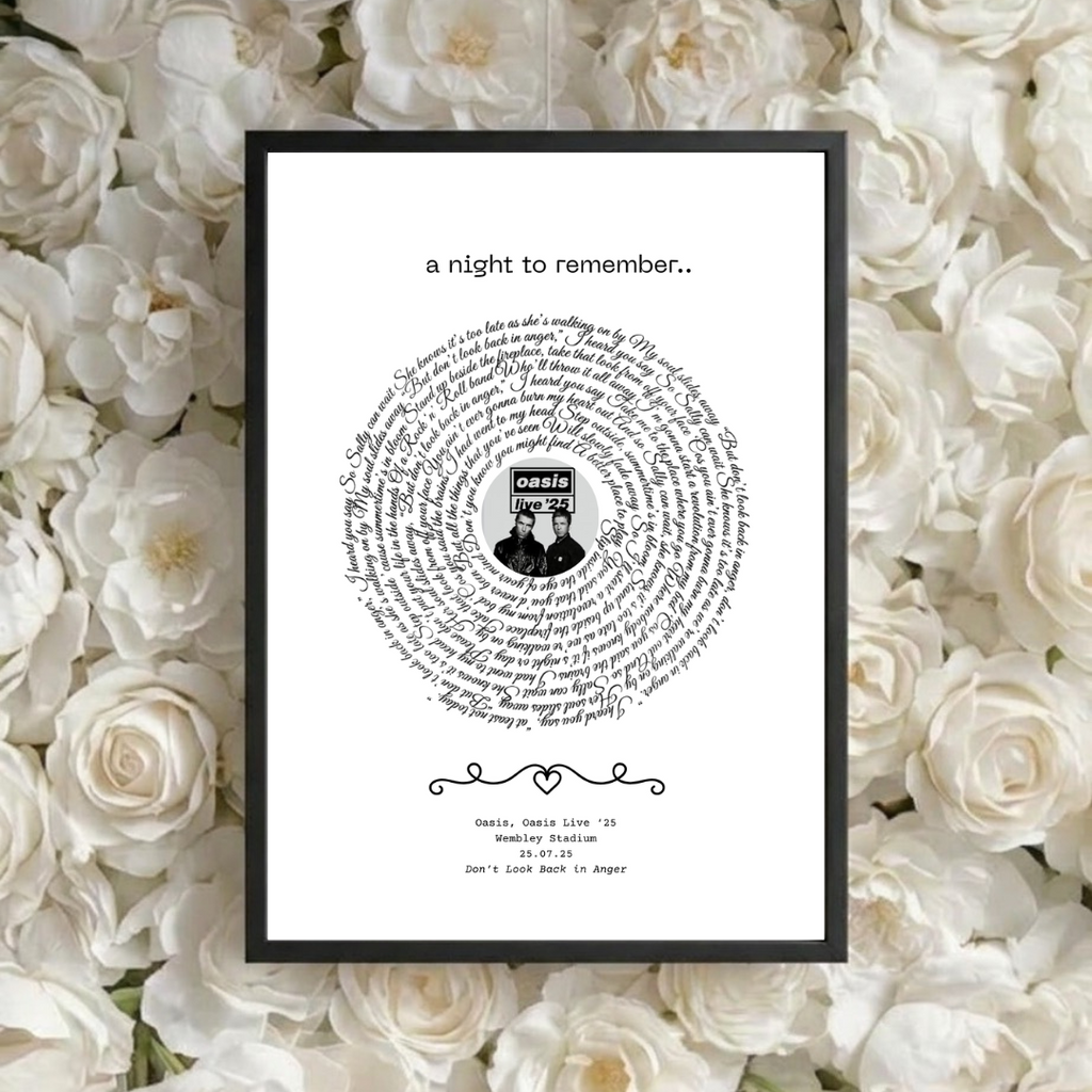 Personalised Concert Memorabilia Vinyl with Lyrics
