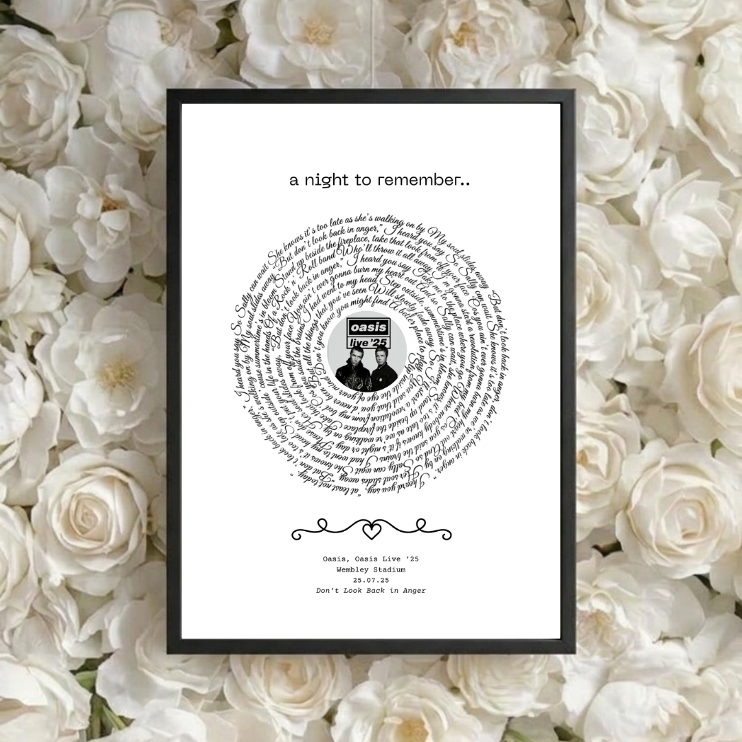 Personalised Concert Memorabilia Vinyl with Lyrics